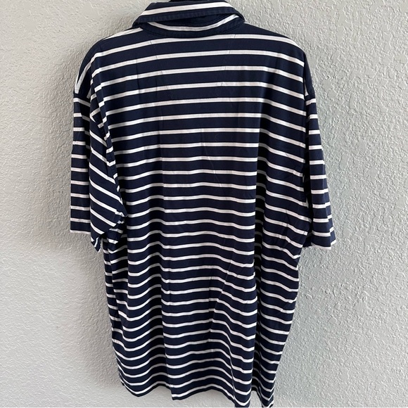 Brooks Brothers Original Fit Polo Shirt Large Navy White Striped - Picture 7 of 9